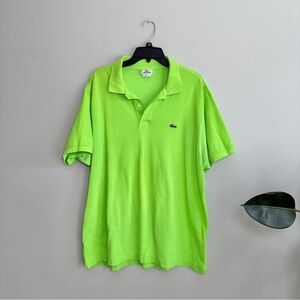 LACOSTE POLO SHIRT MEN’S SIZE 3XL/8 NEON GREEN SHORT SLEEVE